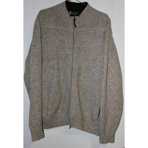 Pendleton Mens Gray Washable Wool Full Zip Sweater Jacket SZ Large‎ Neutral Look